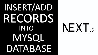 HOW TO INSERT RECORDS INTO MYSQL DATABASE IN NEXTREACT JS [upl. by Roth98]