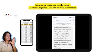 Mensaje de texto que esta llegando DEvolución Iva Pagos 300000 Atentos Listado Colombia Sin Hambre [upl. by Nemhauser]