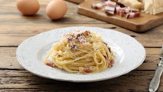 Recette  Pâtes à la carbonara sans crème [upl. by Shaylyn252]