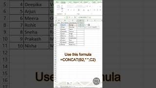 Merge Name excel data exceltips formattingtips formatting exceltricks formating microsoft [upl. by Macmullin]