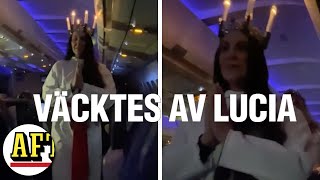 Här väcks de av luciatåg – på flygresan [upl. by Tressia]