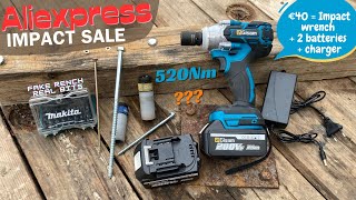 GISAM from Aliexpress Unboxing and Review of a Fake Makita Impact Wrench Driver Tool 40 EURO KIT [upl. by Ycrep275]