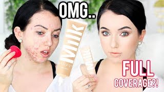 NEW MILK MAKEUP BLUR LIQUID MATTE FOUNDATION First Impression Review amp Demo AcneOily Skin [upl. by Nofpets961]