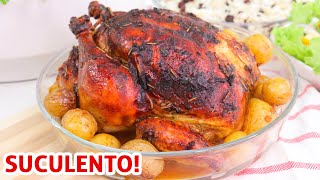 FRANGO ASSADO NO FORNO COM BATATAS QUE NÃO FICA SECO  Receita [upl. by Verada]