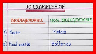 Biodegradable and Non biodegradable things  10 Examples  Biodegradable and non biodegradable waste [upl. by Targett]