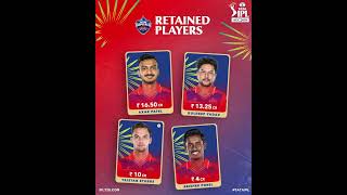 DC Retained players  cricket cricketshorts ipl ipl2025 tataipl trending trendingshorts [upl. by Aroda]