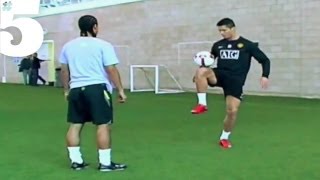 Cristiano Ronaldo AMAZING Freestyle Football Skills  5 Silks [upl. by Nreval]