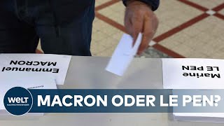 QUAL DER WAHL Stechen in Frankreich – Macron und Le Pen kämpfen um ElyséePalast [upl. by Rici839]