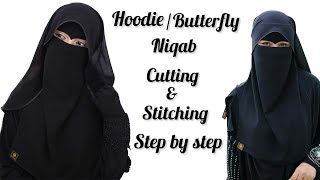 New hoodie niqab cutting and stitching butterfly niqab cutting and stitching [upl. by Phelia]