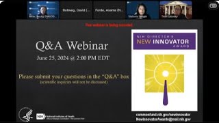 FY2025 NIH Director’s New Innovator Award QampA Webinar [upl. by Aehtela895]