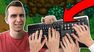 Can 4 People Play Stardew Valley on 1 KEYBOARD [upl. by Kincaid]