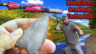 Fishing for Quartz Flint Knapping a DALTON QUARTZ Arrowhead and Atlatl Spearthrower Testing [upl. by Cartwell256]