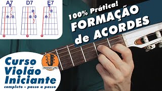 Formação de acordes 100 na prática  Aula de Violão  violão iniciante [upl. by Artemis]