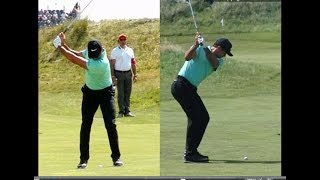 Jason Day golf swing  Short Iron faceon amp downtheline July 2017 [upl. by Aonehc]