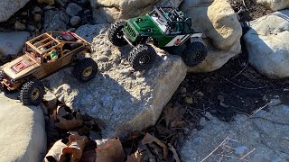 Scx24 lgrp ripper vs Trx4m meus ripper scale crawling at its funniest [upl. by Lillis]