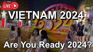 New Year 2024 Ho Chi Minh City Center Street Walking Tour 🇻🇳 New Year Eve 2024 Vietnam [upl. by Che]