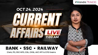 Daily Current Affairs LIVE 24 October  For Bank amp SSC Exams  By Shruthi  Veranda Race [upl. by Gnuoy591]