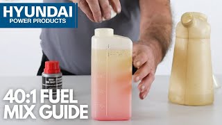 How to Mix 2Stroke Engine Oil 401 Ratio  A Guide by Hyundai Power Products [upl. by Adnyl]