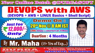 DEVOPS with AWS Online Training  DURGASOFT [upl. by Clarinda511]