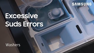 Washing Machine Error Codes Excessive Suds  Samsung US [upl. by Ephraim516]