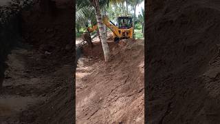 Jcb work with compound wall foundation side soil backfilling works [upl. by Markland]