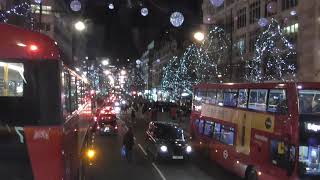 Looking at the Oxford Street Christmas Lights on the Route 7 Bus [upl. by Nohsid897]