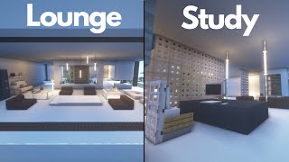 Minecraft Modern Lounge and Study Tutorial [upl. by Ligetti]