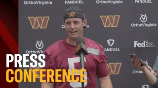 P Tress Way speaks with the media after Day 1 of minicamp  Washington Commanders [upl. by Mellicent]