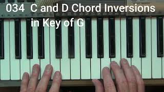 P034 C and D Chord Inversions in Key of G  Free Beginner Piano Lessons  Homeschoolers [upl. by Stillman]