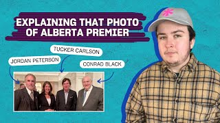 Alberta premier in photo with Tucker Carlson Jordan Peterson and Conrad Black  Xtra Magazine [upl. by Gnaw]