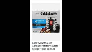 Select by Calphalon with AquaShield Nonstick 9pc SpaceSaving Cookware Set NEW [upl. by Maurilla]