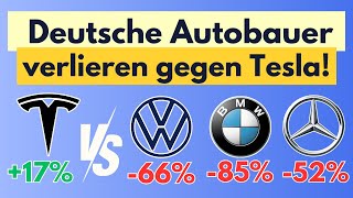 Deutsche Autobauer verlieren gegen Tesla VW BMW Mercedes im Technologievergleich amp Aktienanalyse [upl. by Matrona]