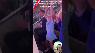 Luke and Carolina Trump donald trumps grandchild went to cheer for him ytangan short shorts [upl. by Nerhe8]