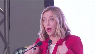 GIORGIA MELONI A TRIPOLI LINTERVENTO AL BUSINESS FORUM ITALIALIBIA [upl. by Jews]