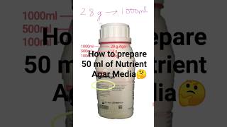 How to prepare 50 ml of Nutrient Agar Media calculation for200 ml of lb agar microbiology lab [upl. by Lotty46]