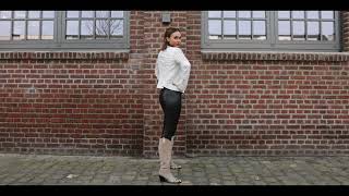 Lederjacke Bikerjacke ECHTLEDER mit Nieten und Ketten weiss [upl. by Bittner]