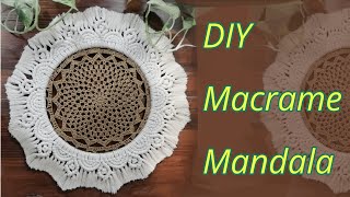 DIY macrame mandalaMacrame tutorialdiymacrame macrame mandala [upl. by Eiddam770]