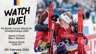 LIVE FIS Nordic Junior World Ski Championships 2024 Planica  Sprint F Finals Men amp Women [upl. by Hpseoj]