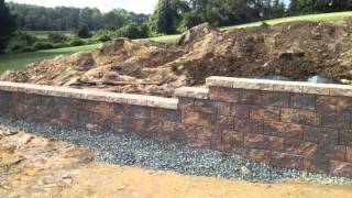 How to Build and Backfill a Block Retaining Wall with Steps [upl. by Amitak]