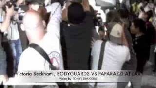 Victoria Beckham Bodyguard vs Paparazzi at Lax [upl. by Otreblasiul72]