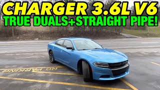 2019 Dodge Charger 36L V6 TRUE DUAL EXHAUST w STRAIGHT PIPE [upl. by Ycnalc]