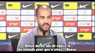 Discusion de Pep Guardiola en plena rueda de prensa con un periodista de radio Marca [upl. by Ayotol]