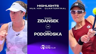 Tamara Zidansek vs Nadia Podoroska  2024 Hua Hin Quarterfinal  WTA Match Highlights [upl. by Kordula]