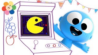 APRENDA AS CORES JOGANDO PACMAN  Videos Educativos para 3 Anos com GooGoo  BabyFirst TV [upl. by Aizahs]