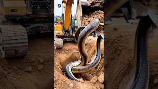 Excavator Strike Giant Python wildlifesnakepython Python encounterunexpected discovery [upl. by Tnilf]