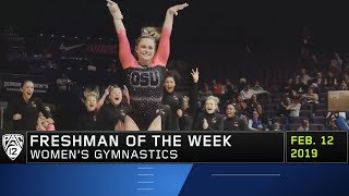 Oregon States Madi Dagen named Pac12 Womens Gymnastics Freshman of the Week after winning the [upl. by Lida]