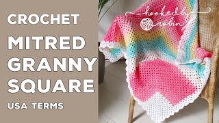 How to Crochet a Mitred Mitered Granny Square 3D Optical Illusion Crochet Square [upl. by Robinett713]