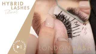 How to do Hybrid Lashes  Eyelash Extensions Hybrid Lashes Tutorial [upl. by Aihcila750]