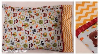 EASIEST Pillowcase  Only Three Seams  How to  Whitney Sews [upl. by Anesusa]