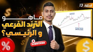 طريقة رسم الترند الرئيسي و الترند الفرعي The main amp subtrend شرح تفصيلي 13 التحليل الفني [upl. by Kamat424]